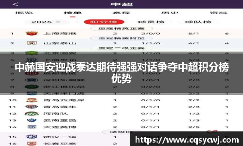 中赫国安迎战泰达期待强强对话争夺中超积分榜优势