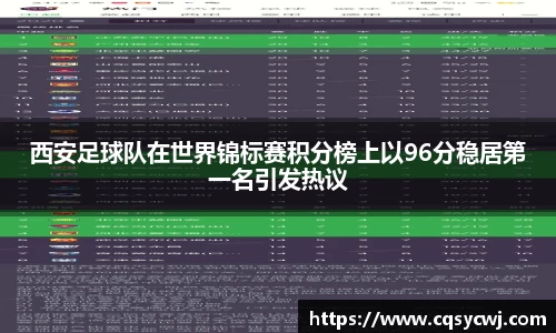西安足球队在世界锦标赛积分榜上以96分稳居第一名引发热议